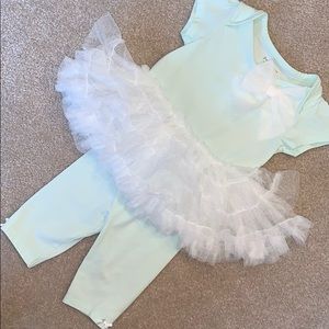 Mint green baby girl’s tutu set